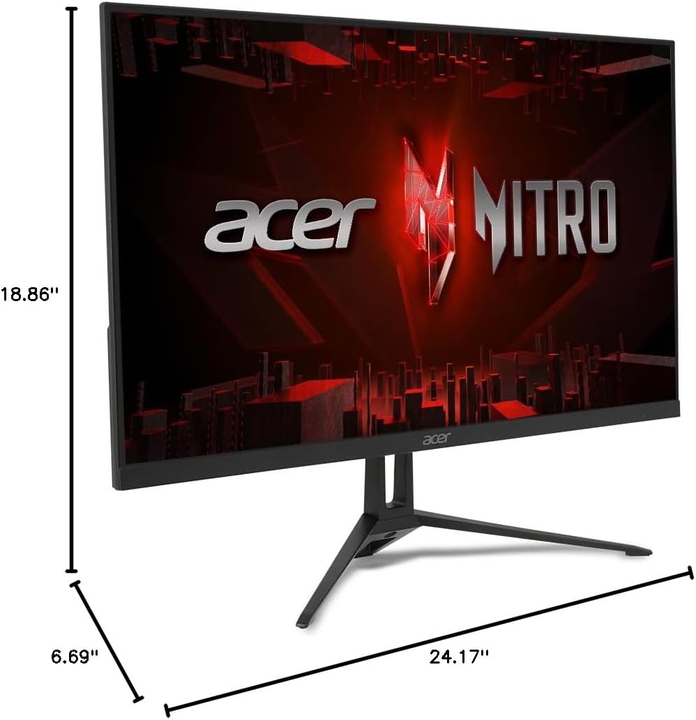 Acer Nitro 27" Full HD IPS Gaming Monitor | 200Hz Refresh | 0.1ms Response | AMD FreeSync Premium | Tilt | DisplayPort & HDMI | Black
