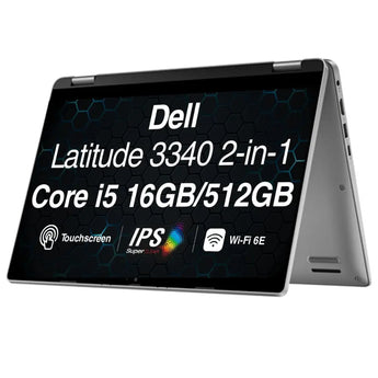 Dell Latitude 3340 2-in-1 Touch Laptop 13.3" FHD – Intel Core i5-1335U, 16GB RAM, 256GB SSD, Windows 11 Pro, Iris Xe, Wi-Fi 6, Convertible with Backpack & USB Hub DELL