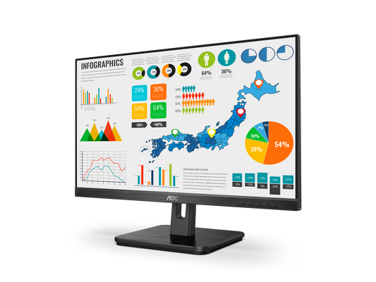 AOC 24E2H 23.8" Full HD IPS Monitor – 75Hz, HDMI & D-Sub, 16.7M Colors