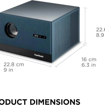ViewSonic LX60HD 1080p Portable LED Projector with Google TV – Auto Focus, Wi-Fi, Bluetooth, Keystone Correction for Home Theater ViewSonic