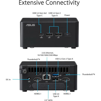 NUC 14 Pro Kit Mini PC | Intel Core i3-100U | 16GB DDR5 RAM | 512GB SSD | 2× Thunderbolt 4 | Supports 4× 4K Monitors | Wi-Fi 6E | Windows 11 Pro | Business Desktop - Orinokia Tech