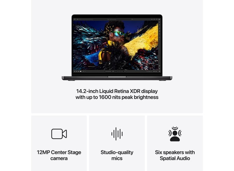 Apple MacBook Pro 14" M4 Max Laptop – 14-Core CPU, 20-Core GPU, 24GB Unified Memory, 1TB SSD, Liquid Retina XDR Display, Wi-Fi 7, Black (MX2J3LL/A)