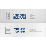 DELL PowerEdge T160 Server | Intel Xeon E-2434 (4 Cores, Up to 5.0 GHz) | 16GB DDR5 ECC RAM | 2TB HDD | iDRAC9 Express | Matrox G200eW Graphics | 300W PSU - Orinokia Tech