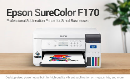 Epson SureColor F170 Sublimation Printer | Desktop 24-bit Color | Wi-Fi | USB | Precision Printing
