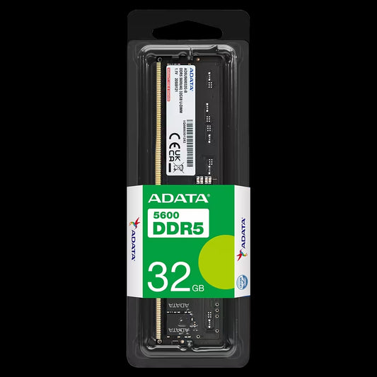 ADATA 32GB DDR5 5600 UDIMM RAM for Desktop PCs – 1.1V High-Speed Memory (AD5U560032G-S)